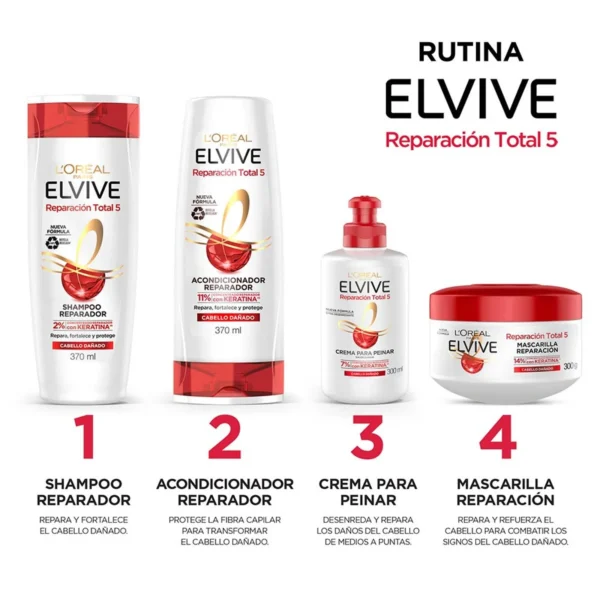 Mascarilla Elvive Reparación Total 5 300g - Imagen 3