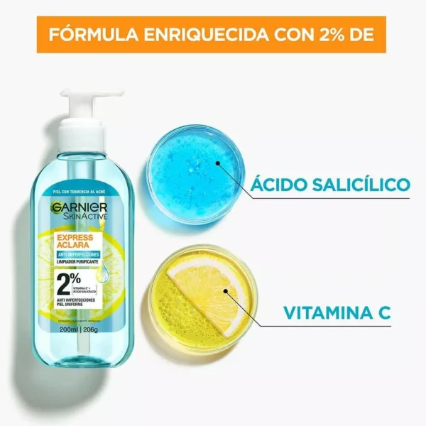 Limpiador Facial Garnier Purificante Anti-Imperfecciones 200ml - Imagen 3