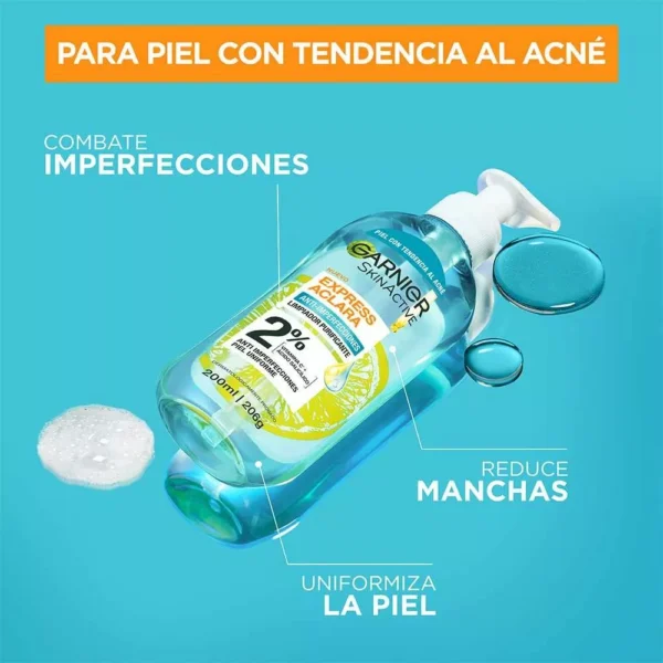Limpiador Facial Garnier Purificante Anti-Imperfecciones 200ml - Imagen 4