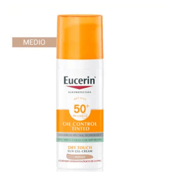 Protector Solar Eucerin Anti Brillo Toque Seco Con Color