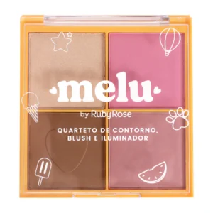 Paleta para Rostro x4 Tonos Ruby Rose Rubor Contorno e Iluminador