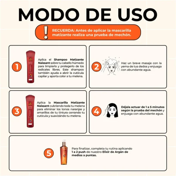 Shampoo Naissant Matizante Rojo Fuego 300ml - Imagen 4