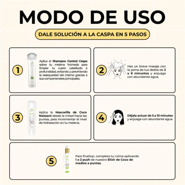 Shampoo Naissant Hidratante Control Caspa 300ml - Imagen 4