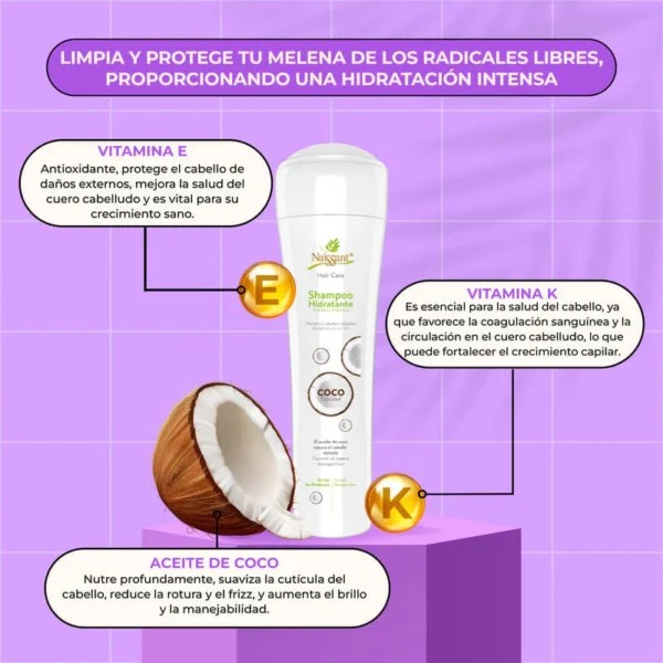 Shampoo Naissant Hidratante de Coco 300ml - Imagen 3