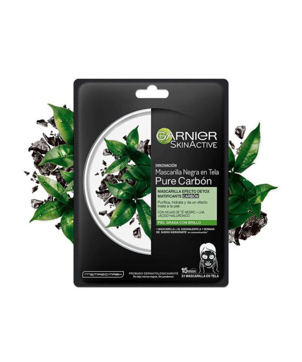 Mascarilla Negra en Tela Garnier Pure Carbón
