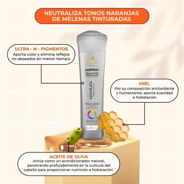 Mascarilla Naissant Matizante Azul Plata 300ml - Imagen 3