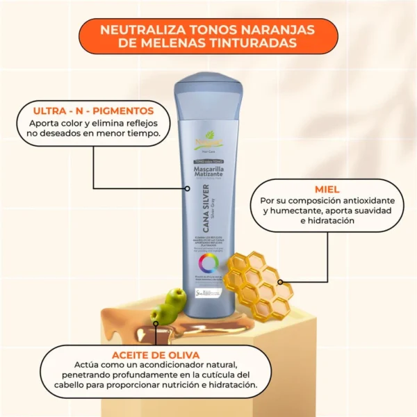 Mascarilla Naissant Matizante Canas Silver 300ml - Imagen 3