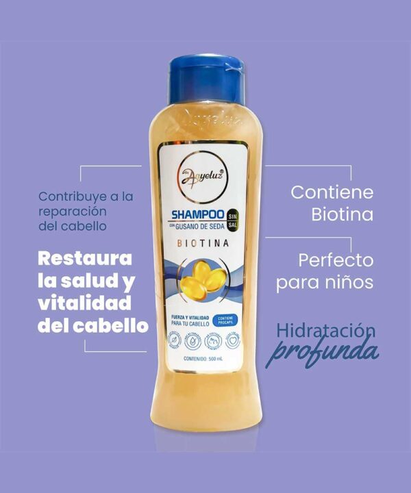 Shampoo Anyeluz con Gusano de Seda 500ml - Imagen 2