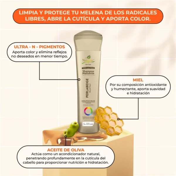 Shampoo Naissant Matizante Perla Beige 300ml - Imagen 3