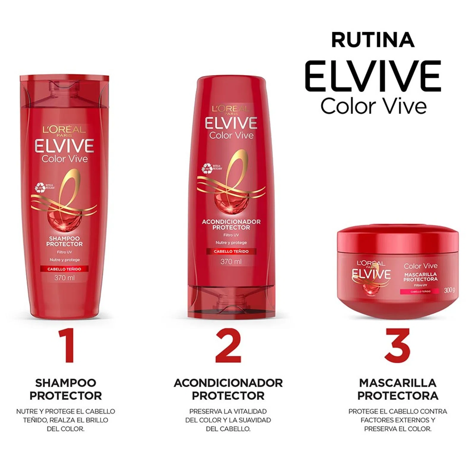 Acondicionador Elvive Protector Color Cabello Teñido 370ml - Image 3
