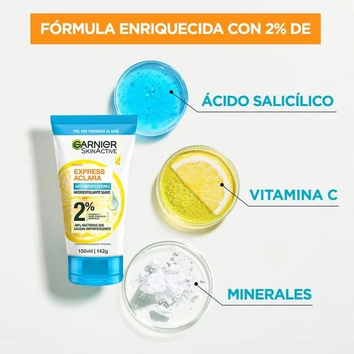 Microexfoliante Garnier Anti-Imperfecciones Express Aclara 150ml - Image 3