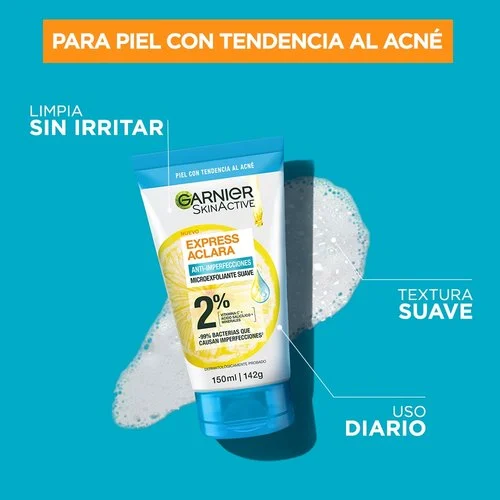 Microexfoliante Garnier Anti-Imperfecciones Express Aclara 150ml - Image 2