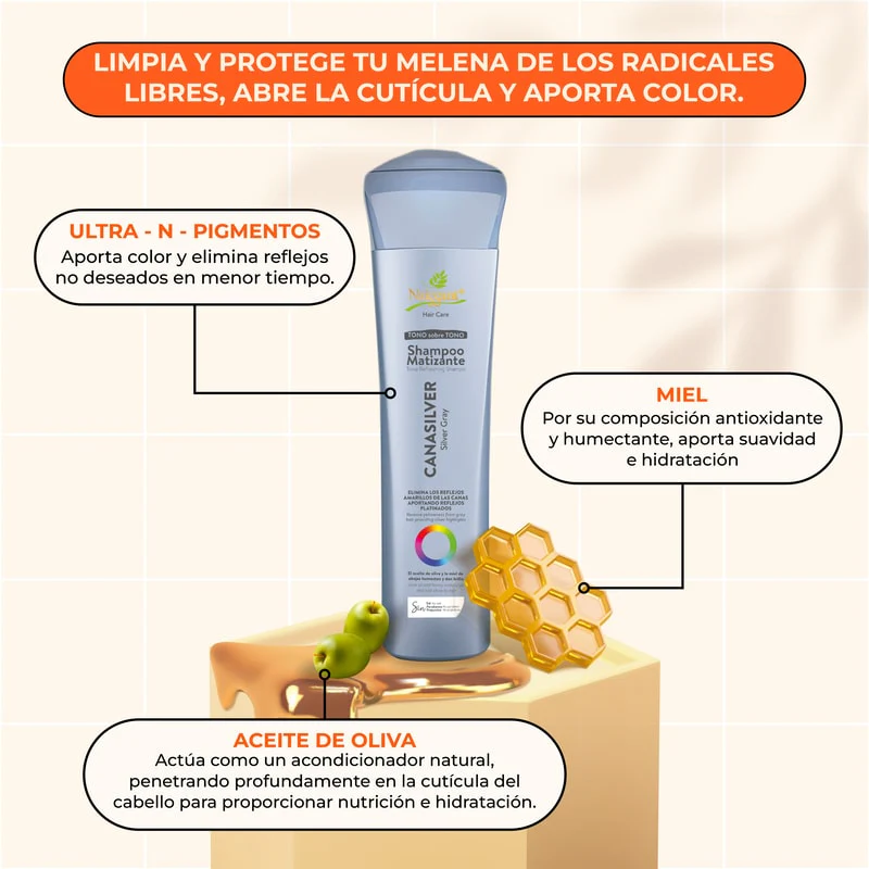 Shampoo Naissant Matizante Canas Silver 300ml - Image 3