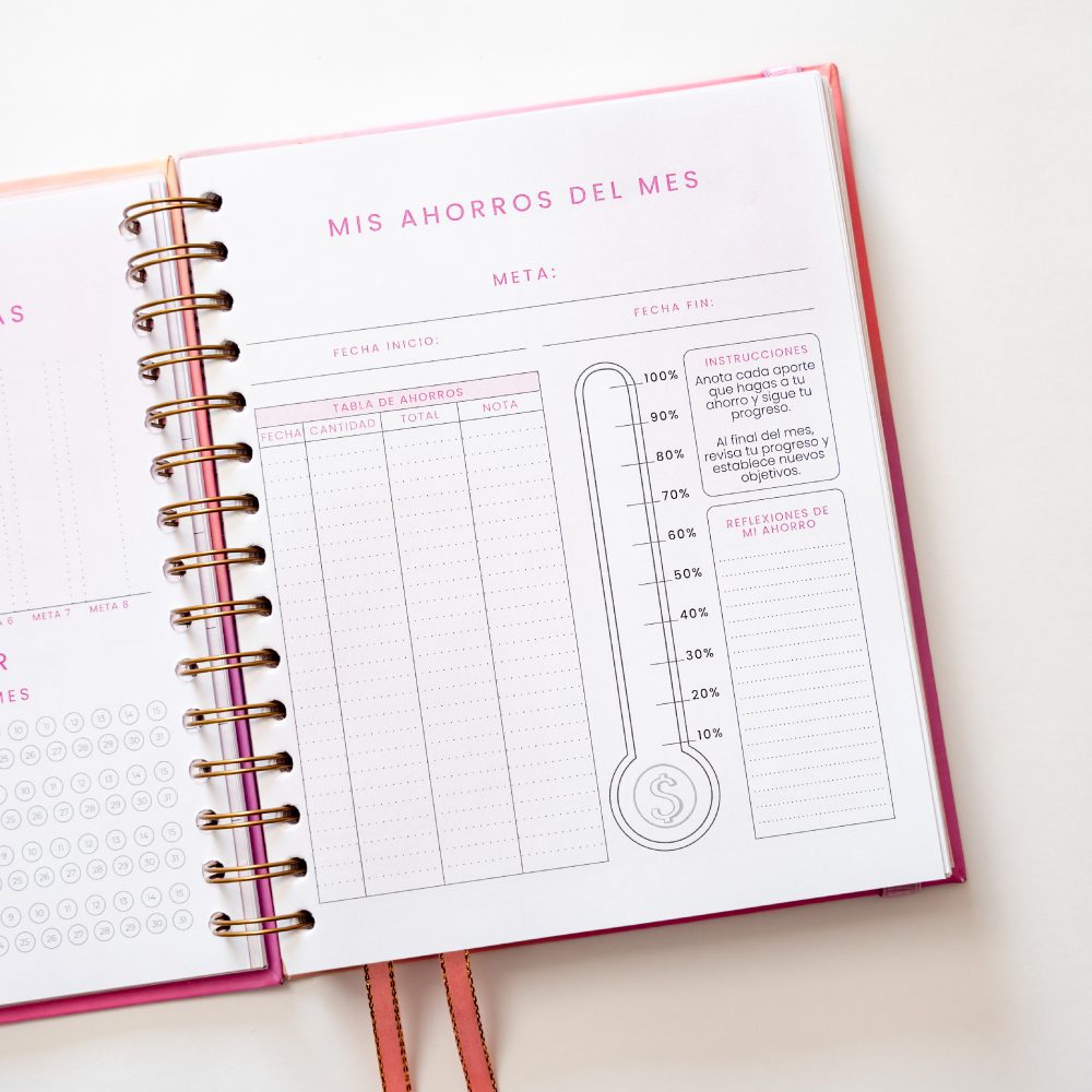 Diario Planner Rosado Mi Diario Financiero - Imagen 4