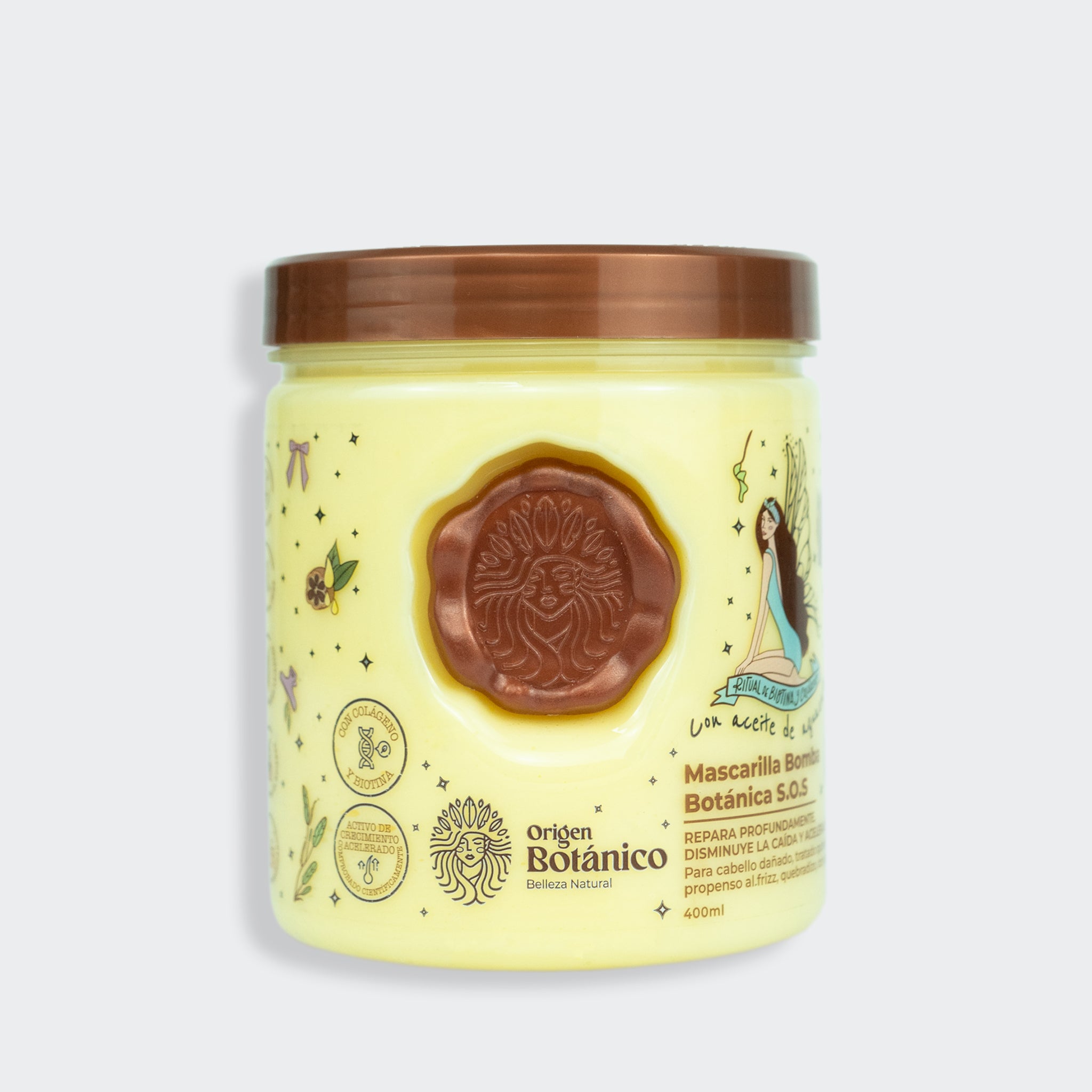 Mascarilla Capilar Origen Botánico Bomba Botánica Sos Colágeno y Biotina 400ml