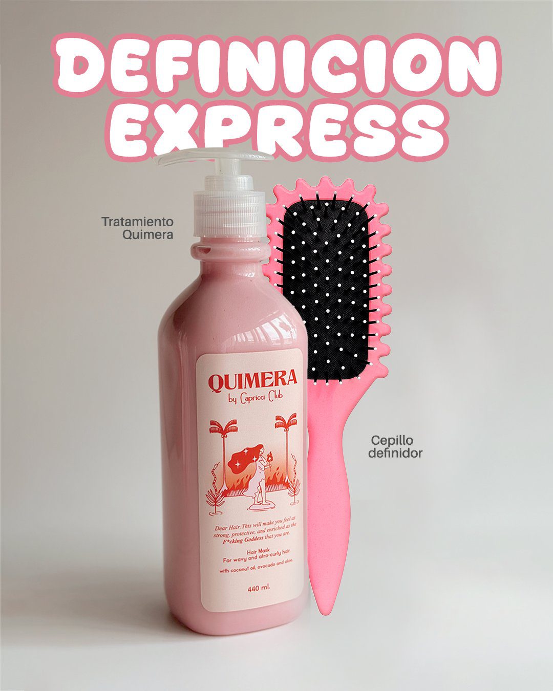 Kit Capilar Capricci Rizos Definidos Quimera 440ml y Cepillo